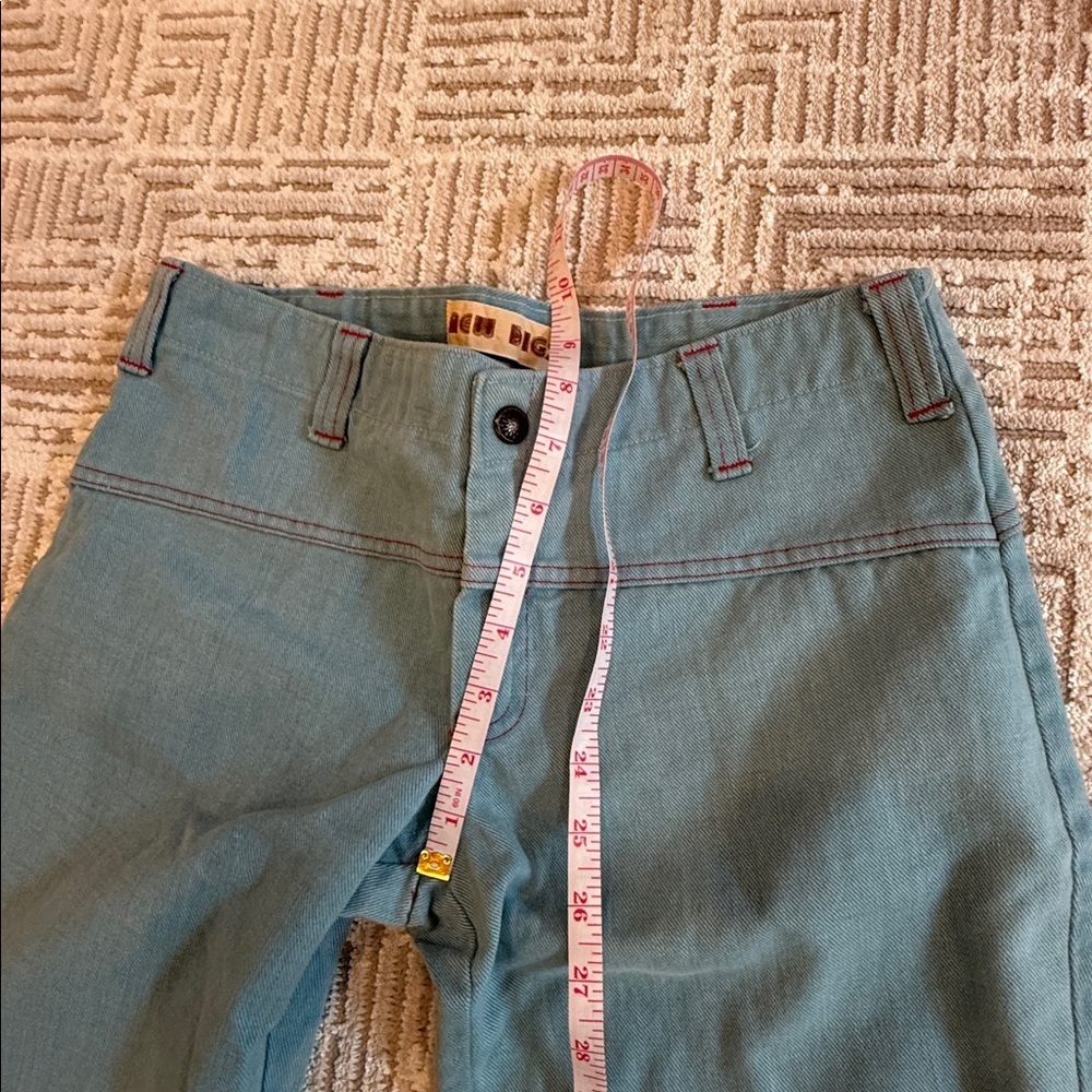 New Digs Vintage 70s Flare Bell Bottom Low Rise Light Wash Denim Jeans Talon - Picture 10 of 12